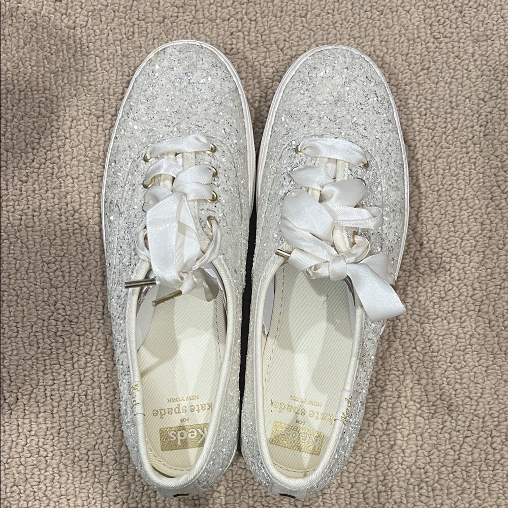 Kate Spade Women's Sparkling Sneakers - White and Silver